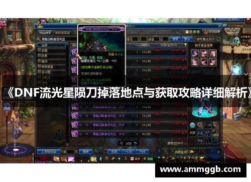 《DNF流光星陨刀掉落地点与获取攻略详细解析》